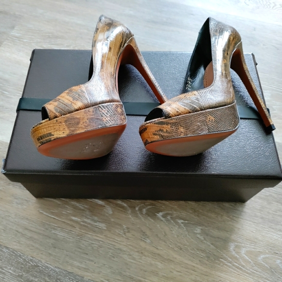 Alaia Paris High Heels | Peep-toe Pump| Snake Effect Real Leather | Authentic - Picture 5 of 8